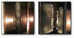 Worn electrical contacts